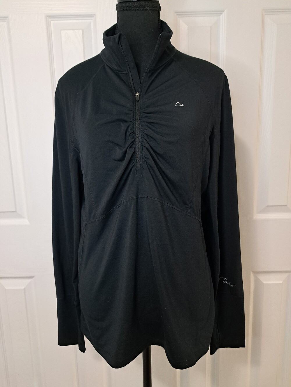 Paradox Women's Top Merino Blend Base Layer Black Size XL 1/4 Zip Active Casual